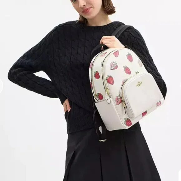 Coach Backpack with Strawberry Print CAS94 - Picture 4 of 11
